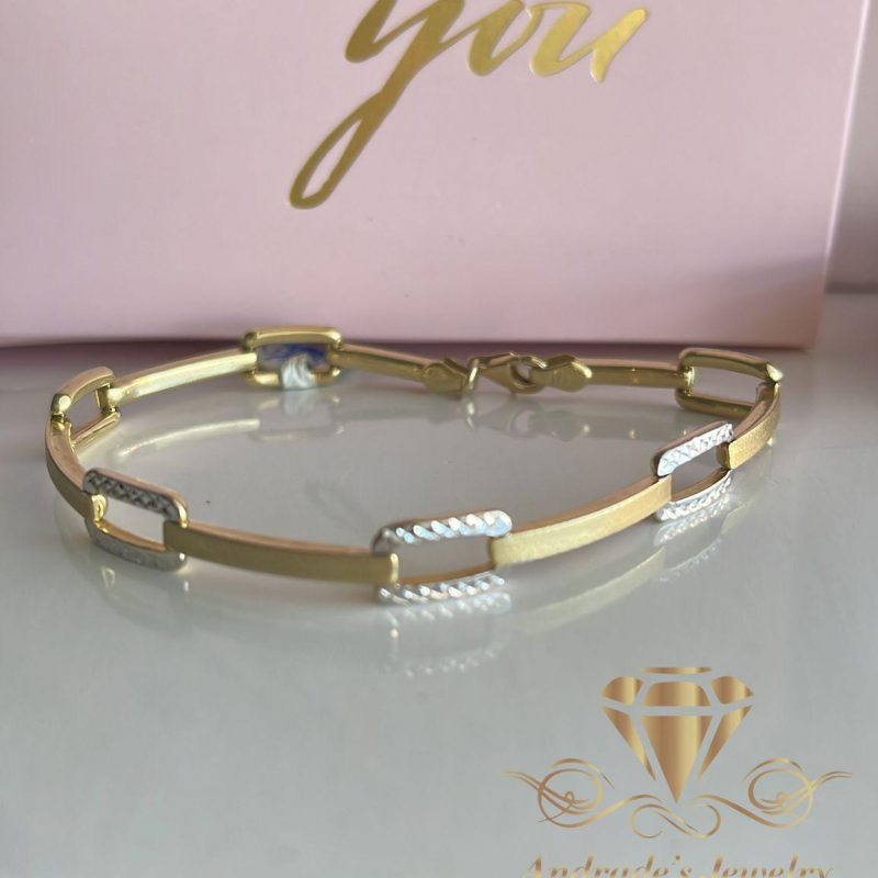 Esclava en oro blanco y amarillo