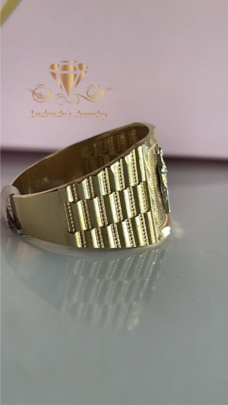 Anillo en oro amarillo y blanco para caballero de san Judas