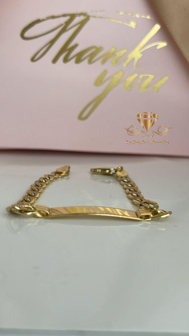 Esclava cubana oro amarillo para bebé 4.7mm