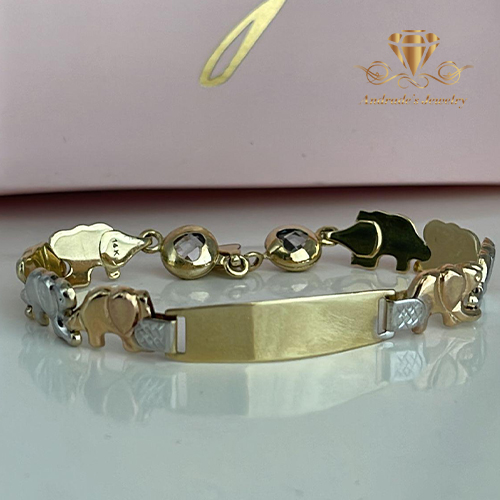 Esclava de la suerte tres oros para bebe 6” 6.6mm
