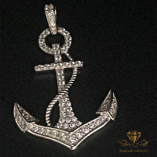 Ancla de plata con zirconia