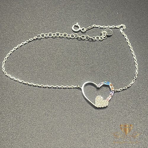 Pulsera de corazon con piedras de colores